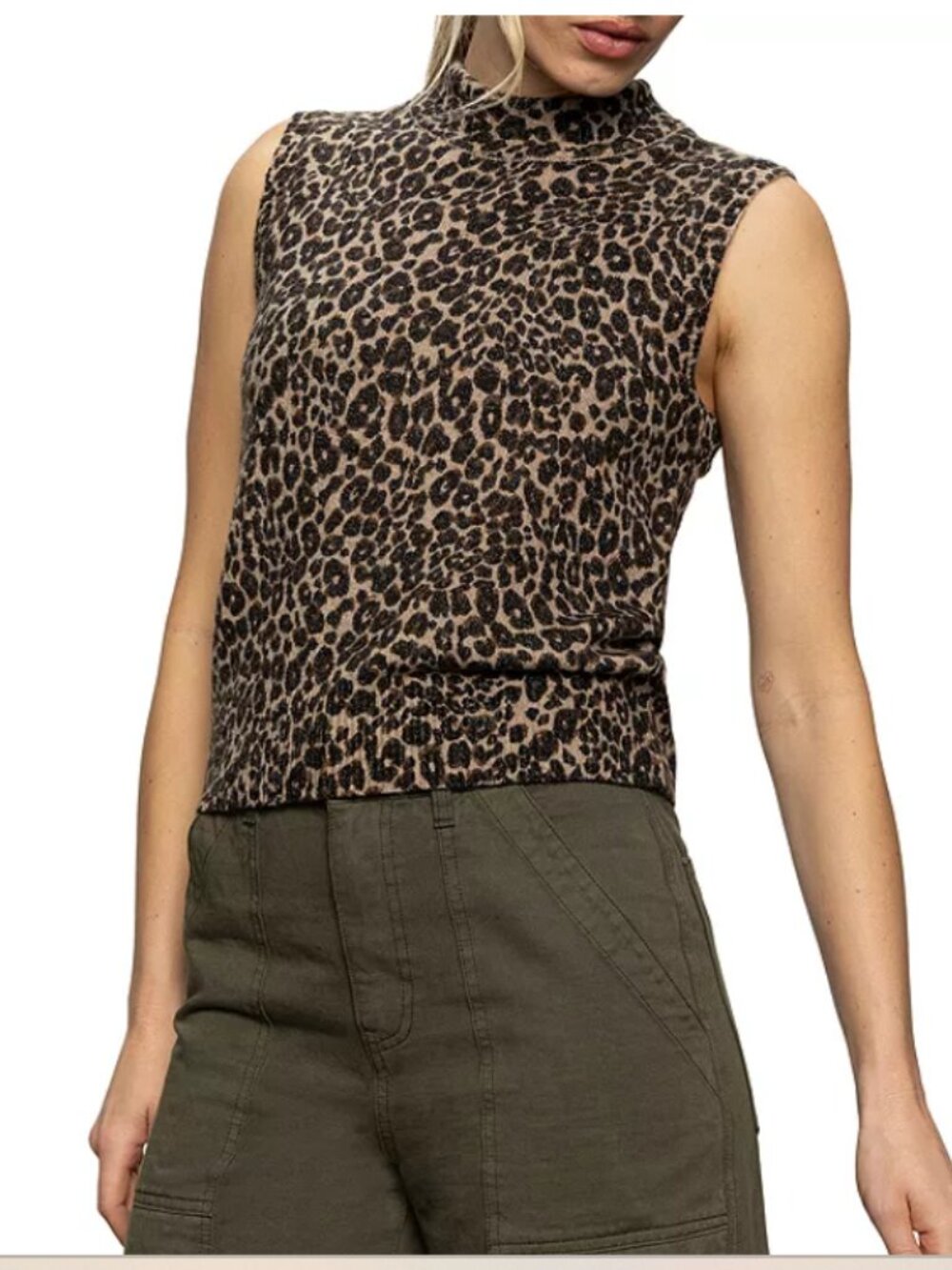 Sanctuary Leopard-Print Sleeveless Knit Tank - XS